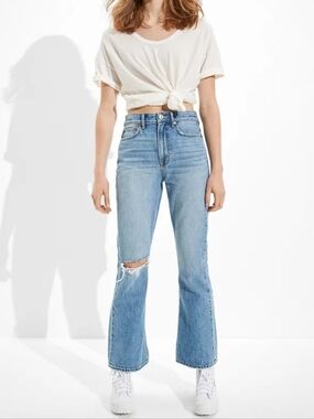 American Eagle Ripped Highest Rise '90s Flare Jeans in True Rinse Size 16 Short